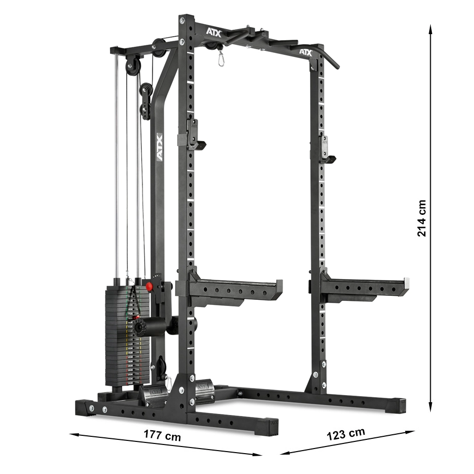 ATX® Half Rack 620 - Complete system with lat pulldown station - Stack ...